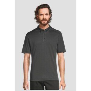 Knoss Links Men's Black Heather Performance Polo - Large GR15